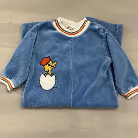 Vintage Healthtex Romper Velour Size 24 Months Duck Applique USA MCM Kids - Picture 3 of 13